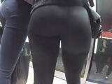 Black teen ass in tight pants walking