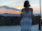 Catherine Bell - dancing outside on vacation, Nov 11, 2019