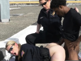 Blonde lesbian cop sucking a big dicked suspect