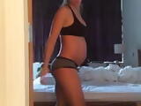 Fit Blonde preggo goofing around